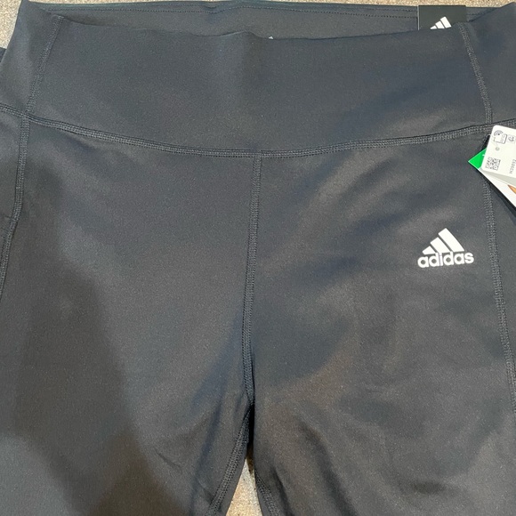 🆕adidas Lightweight HighRise 3-Stripe Mesh 7/8 Leggings, Carbon (grey) - Picture 5 of 8